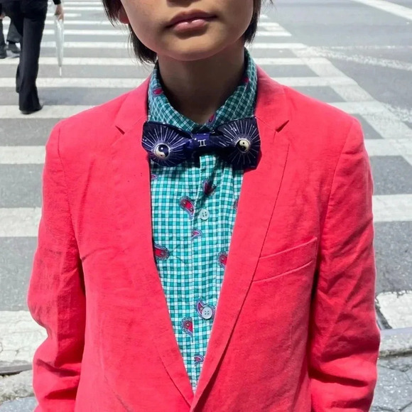 ESPRIT kids vintage paisley & checkered cotton button down 10-11yr red & green - Picture 7 of 11